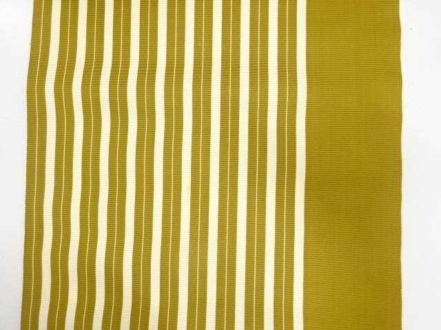  アンティーク　縞模様織り出し　八寸帯地反物